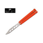 5 3-8 Bear Song Ii Orange Textured G10 Handle With Bead Blast Trainer Blade