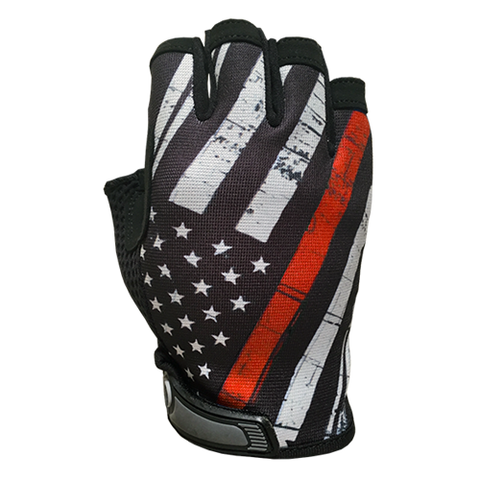 Red Line Flag - Unlined - Half Finger Gloves