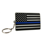 Thin Blue Line American Flag Keychain