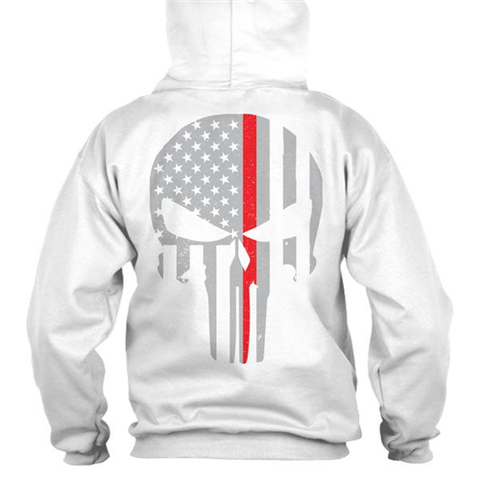 Hoodie - Thin Red Line Skull