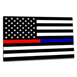 Thin Silver Line American Sticker, 4 x 6 Inches