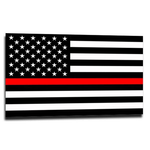 Thin Silver Line American Sticker, 4 x 6 Inches