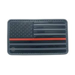 U.s. Flag Black W- Red Stripe Morale Patch