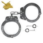 Nickel Chain Handcuffs With Double Key Hole