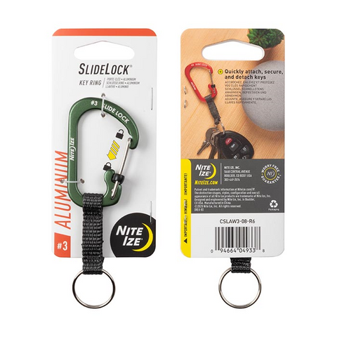 Slidelock Key Ring Aluminum - Olive