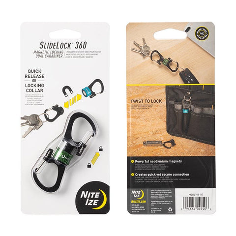 Slidelock 360 Magnetic Locking Dual Carabiner - Olive