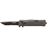 Otf Assist, Finger Actuator, Black 40% Serrated Tanto Blade Aus-8 Steel.