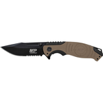 Liner Lock, 8cr13mov Drop Point Blade, Thumb Knobs, Index Flipper, Gold-black Handle