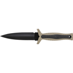 M&p Fixed Blade Boot Knife, Spear Point False Edge Blade, Rubberized Handle W-brown Rubber Insert